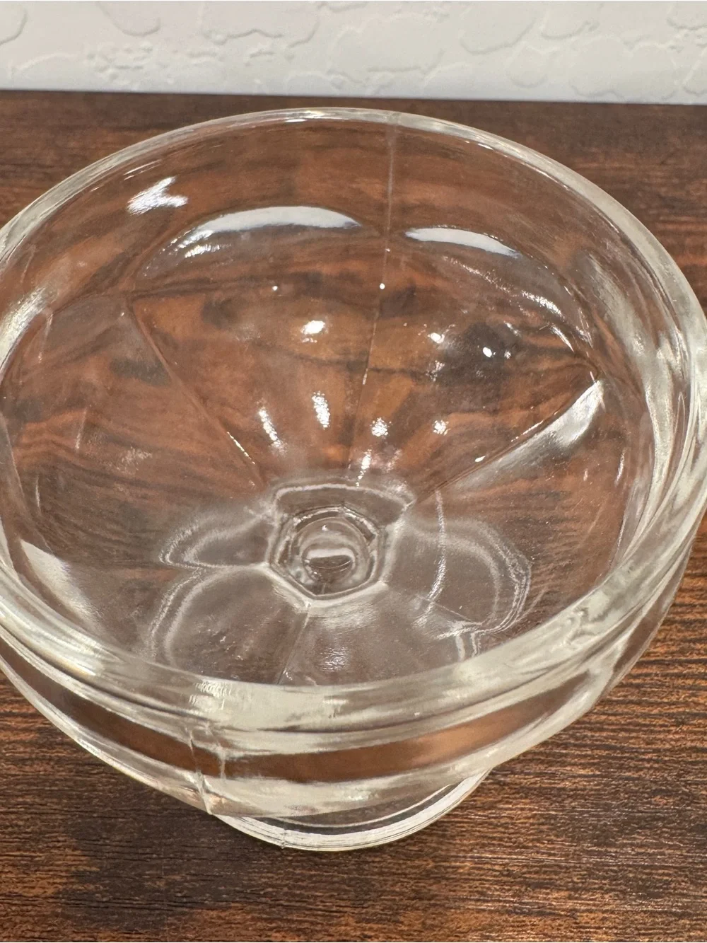 Vintage Federal Clear Glass Low Sherbet Ice Cream Dessert Dish Set of 2 MCM